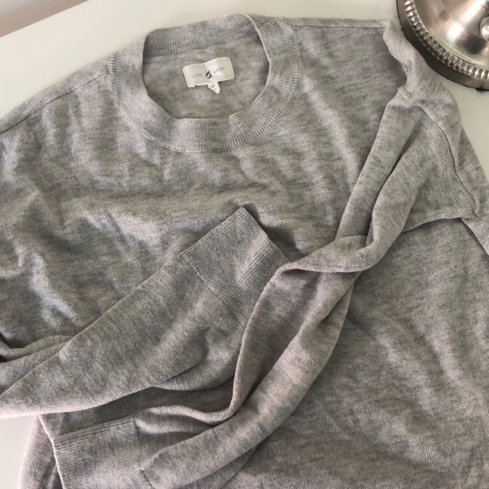 High Low Crew Neck Sweater By Lou and Grey